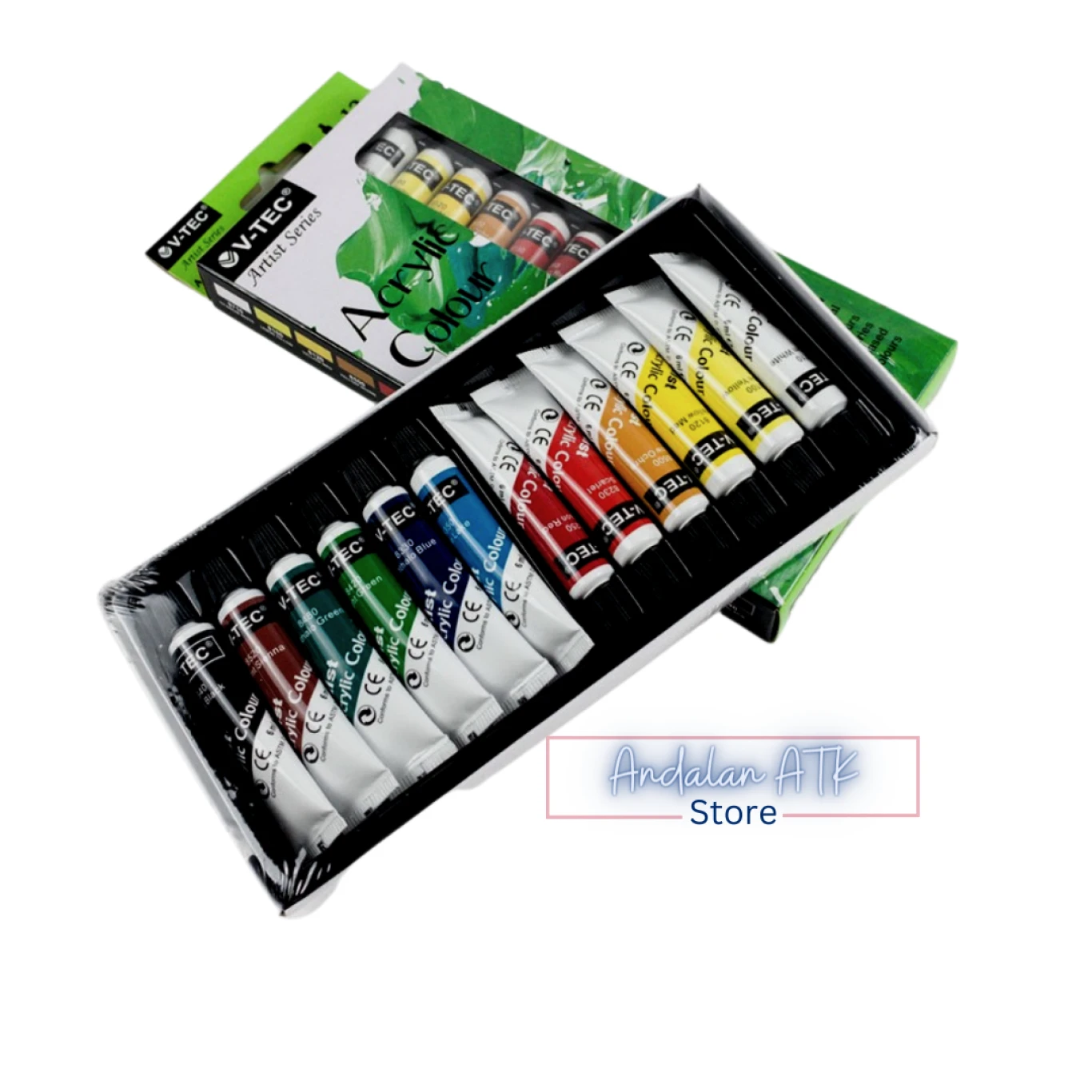 Cat Akrilik V-TEC VT-612/A Tube 6ml Isi 12 Warna / Cat Acrylic